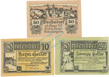 Drosendorf , Notgeld Set 3 Scheine unc-kfr. K-K.134 , o.D. Nieder Österreich -0515-