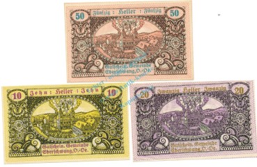 Eberschwang , Notgeld Set 3 Scheine unc-kfr. K-K.145 , o.D. Ober Österreich -0516-