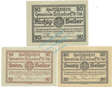 Ennsdorf , Notgeld Set 3 Scheine unc-kfr. K-K.178 , o.D. Nieder Österreich -0522-
