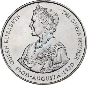 Falkland , 50 Pence Münze 1980 -80. Birthday Queen Mother- KM.15 vz-stgl -0280-