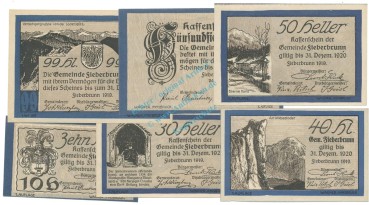 Fieberbrunn , Notgeld Set 6 Scheine unc-kfr. K-K.200 , 1919 Tirol -0543-