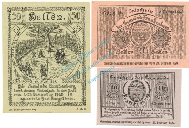 Frankenberg , Notgeld Set 3 Scheine unc-kfr. K-K.206.I.c , 1920 Ober Österreich -0541-