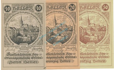 Gföhl , Notgeld Set 3 Scheine unc-kfr. K-K.234 , 1920 Nieder Österreich -0534-