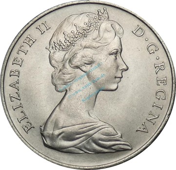 Preview: Gibraltar , 1 Crown Münze 1970 -Schloss und Schlüssel, Elizabeth II- KM.4 vz-stgl -0282-