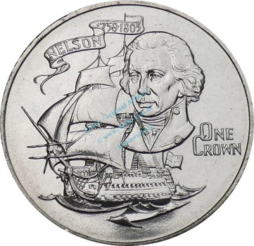Gibraltar , 1 Crown Münze 1980 -Lord Nelson 1758 bis 1805- KM.12 vz-stgl -0279-