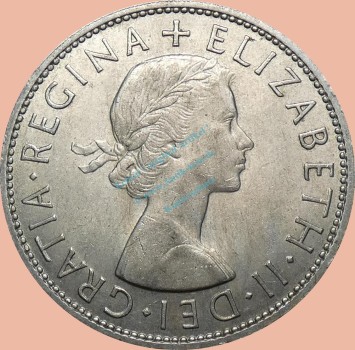 Grossbritannien , half Crown 1967 -Elizabeth II, Krönung- ss-vz -0343-