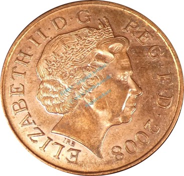 Preview: Großbritannien , 2 Pence 2008 -unter Elizabeth II- KM.1108 ss-vz -0304-