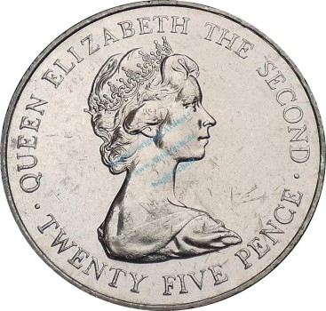 Preview: Guernsey , 25 Pence Münze 1978 -Royal Visit Elizabeth II- KM.32 vz-stgl -0290- vz -