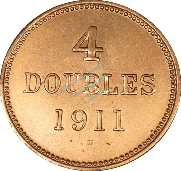 Guernsey , 4 Doubles 1911 -unter George V. 1910-1937- KM.5 ss-vz -0301-