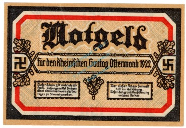Honnef , Notgeld 1 Mark Schein Nr.6 f-kfr. M-G.626.1 , RHL 1922 Seriennotgeld -5869-