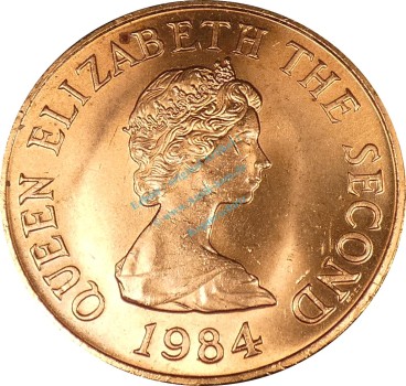 Jersey , 2 Pence Münze 1984 -Queen Elizabeth II- KM.55 ss-vz -0306-