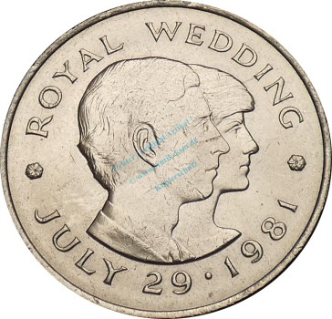 Jersey , 2 Pound Münze 1981 -Royal Wedding 29.July 1981- KM.52 vz-stgl -0291-