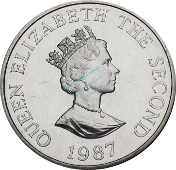 Preview: Jersey , 2 Pound Münze 1987 -Jubiläum, 25 Jahre WWF-Elizabeth II- KM.70 vz-stgl -0271-