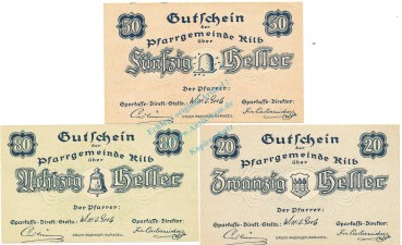Kilb , Notgeld Set 3 Scheine unc-kfr. K-K.437 , 1920 Nieder Österreich -0556-