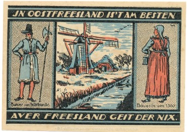 Leer , Notgeld 75 Pfennig Schein -1- unc-kfr. M-G.781.1 NDS 1921 Seriennotgeld -1716-