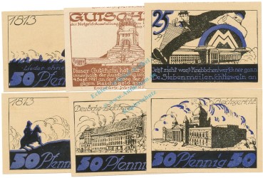 Leipzig , Notgeld Set 6 Scheine unc-kfr. M-G.784.2 , S 1921 Seriennotgeld -5844-
