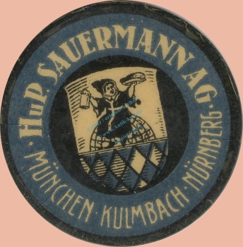 München , Kapselgeld 5 Pfennig -H.u.P. Sauermann AG- unc-kfr-. BAY o.D. -0108-