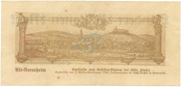 Preview: Neresheim , Banknote 100 Millionen Mark Schein L-gbr. Ke.3758.b , WÜR 1923 Inflation -3678-