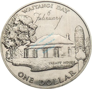 Neuseeland , 1 Dollar Münze 1973 -Waitangi Day 6. February- KM.49 vz-stgl -0284-