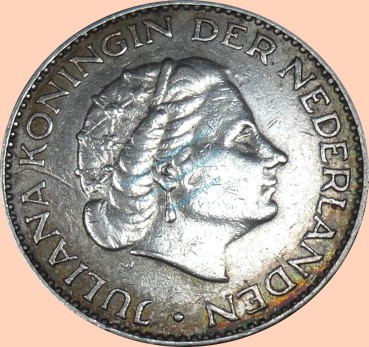 Niederlande , 1 Gulden 1958 -Juliana 1954-1968- , KM.184 s-ss -0313-