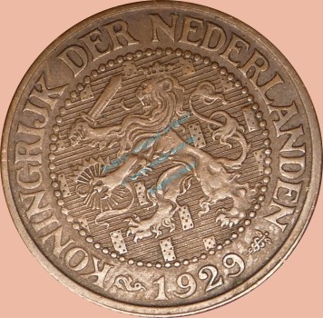 Niederlande , 2,5 Cent Münze 1929 -Wilhelmina I.- KM.150 ss -0346-