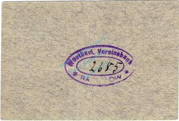 Preview: Rathenow , Notgeld 1 Pfennig Schein F-kfr. Ti.5915.15.15 BBG 1917 Verkehrsausgabe -4328-
