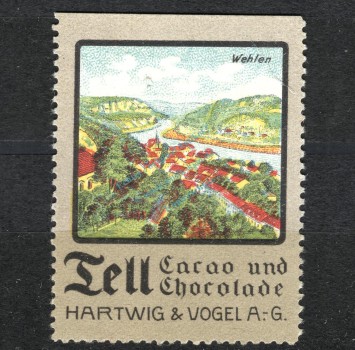 Reklamemarke Dresden -Tell Cacao und Chocolade- unc-kfr. -0188-