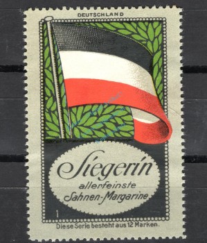 Reklamemarke Hamburg -Siegerin Sahne Margarine, Flaggen Nr.1- unc-kfr. -0206-