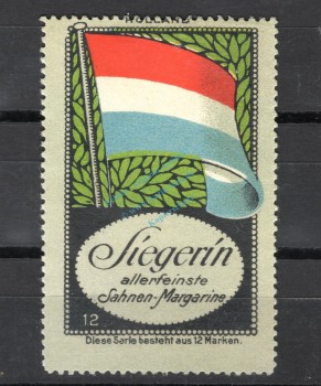 Reklamemarke Hamburg -Siegerin Sahne Margarine, Flaggen Nr.12- unc-kfr. -0205-