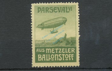 Reklamemarke Metzeler Ballonstoff -Luftschiff Parseval VI - unc-kfr -0083-
