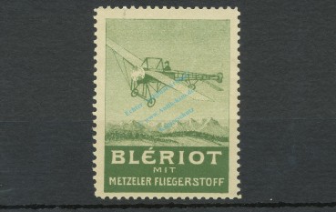 Reklamemarke Metzeler Fliegerstoff -Flugzeug Blériot- unc-kfr -0082-