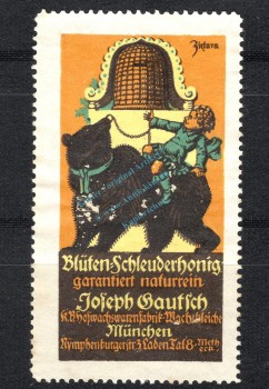 Reklamemarke München -J.Gautsch Blüten Schleuderhonig- unc-kfr. -0224-