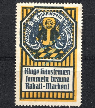 Reklamemarke München -Rabatt Sparverein München gelb- unc-kfr. -0220-