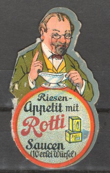 Reklamemarke München -riesen Appetit mit Rotti Saucen- unc-kfr. -0246-