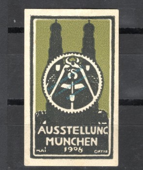 Reklamemarke München 1908 -Ausstellung Mai-Oktober 1908- unc-kfr. -0215-
