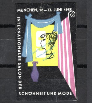 Reklamemarke München 1955 -Salon der Schönheit und Mode- unc-kfr. -0218-