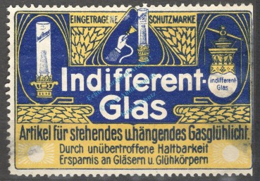 Reklamemarke Penzig -Indifferent Glas, Gaslicht- unc-kfr. -0252-