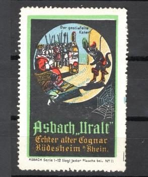 Reklamemarke Rüdesheim -Asbach Uralt echter alter Cognac, Nr.11- unc-kfr. -0211-