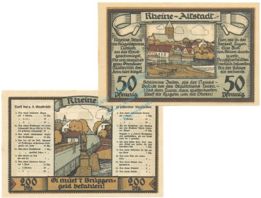 Preview: Rheine , Notgeld Set mit 2 Scheinen unc-kfr. M-G.1118.1 , NRW 1922 Seriennotgeld -5848-