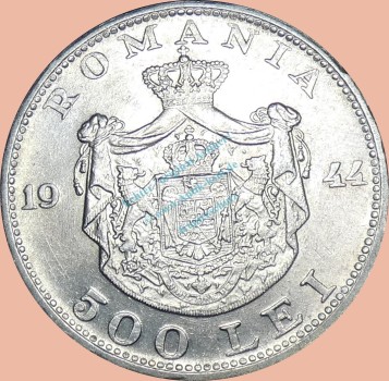 Preview: Rumänien , 500 Lei Münze 1944 -König Michael I.- KM.65 ss-vz -0342-