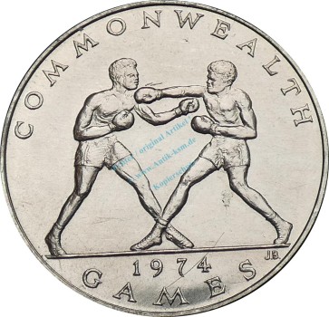 Samoa Sisifo , 1 Dollar Münze 1974 -Commonwealth Games- KM.18 vz-stgl -0286-