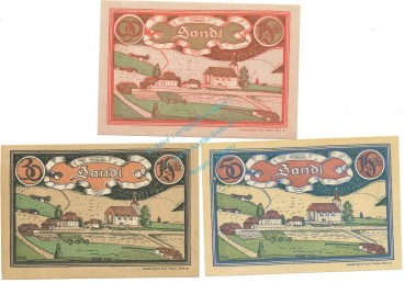 Sandl , Notgeld Set 3 Scheine unc-kfr. K-K.S874.V.b , 1920 Ober Österreich -0564-