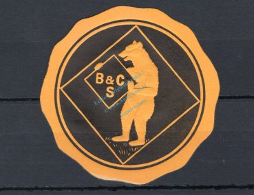 Siegelmarke , Firmenmarke -BC s und Bär- unc-kfr. -0129-