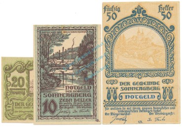 Sonntagsberg , Notgeld Set 3 Scheine unc-kfr. K-K.1005... 1920 Nieder Österreich -0575-