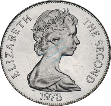 Preview: St Helena , 1 Crown Münze 1978 -25 Anniversary of the Coronation- KM.7 vz-stgl -0276-