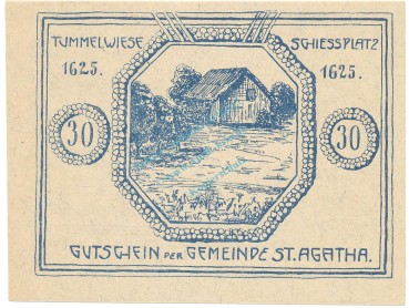 Preview: St. Agatha , Notgeld 30 Heller Schein unc-kfr. K-K.877.II.d , 1920 Ober Österreich -0571-