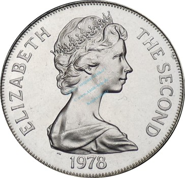 Preview: Tristan , 1 Crown Münze 1978 -25 Anniversary of Coronation- KM.2 vz-stgl -0293-