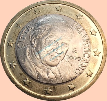 Vatikan , 1 Euro 2009 R -Papst Benedict XVI- , Km.388 Vz. -0311-