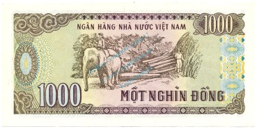 Preview: Viet Nam Banknote 1.000 Dong Schein L-gbr. 1987 -Ho Chi Minh- WPM.102 -400-
