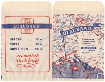 Werbung Reklametüte -Blauband Stumpen- unc-kfr. Vintage Tante Emma Laden -0256-